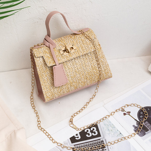 Women's Fashion Simple Straw Handbag Crossbody Bag