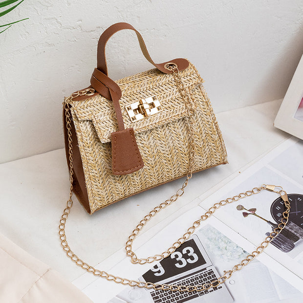 Women's Fashion Simple Straw Handbag Crossbody Bag