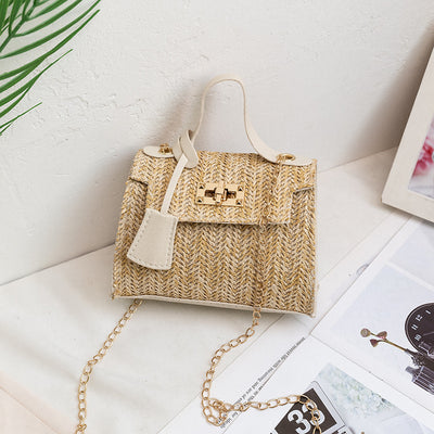 Women's Fashion Simple Straw Handbag Crossbody Bag
