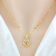 Necklace 925 Sterling Silver Plated 18k Rose Gold Necklace Female Clover Clavicle Chain For Girlfriend''s Birthday Valentine''s Day Gift
